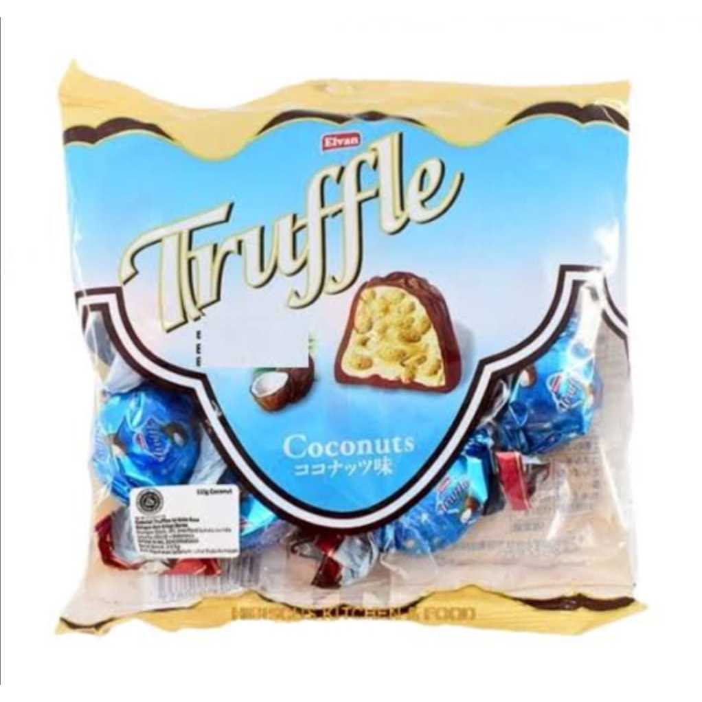 

Coklat Elvan Arab Turki Truffle Chocolate Caramel Milk Tiramisu Hazelnut Strawberry Coconut 115gr