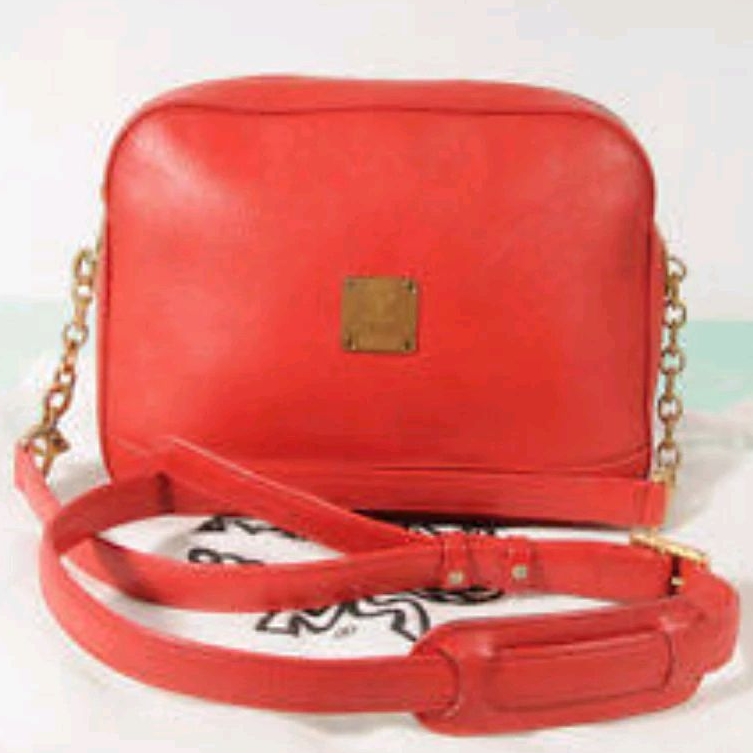 Preloved MCM RED Sling Bag