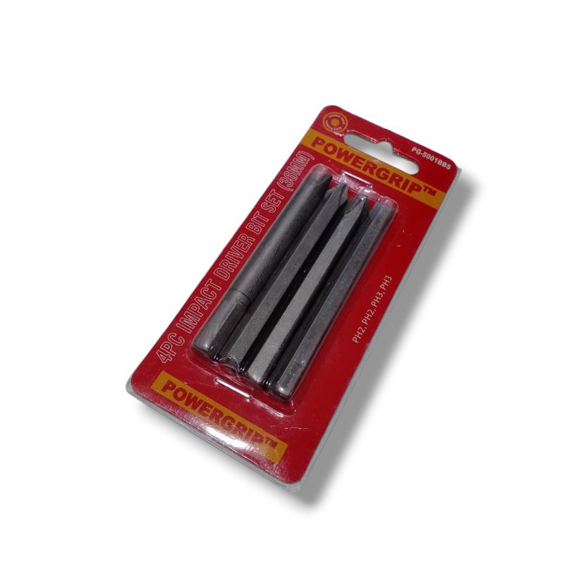 Powergrip Mata Obeng Ketok Set 4 Pcs PH2 & PH3 Lancip dan Tumpul Kualitas Terbaik