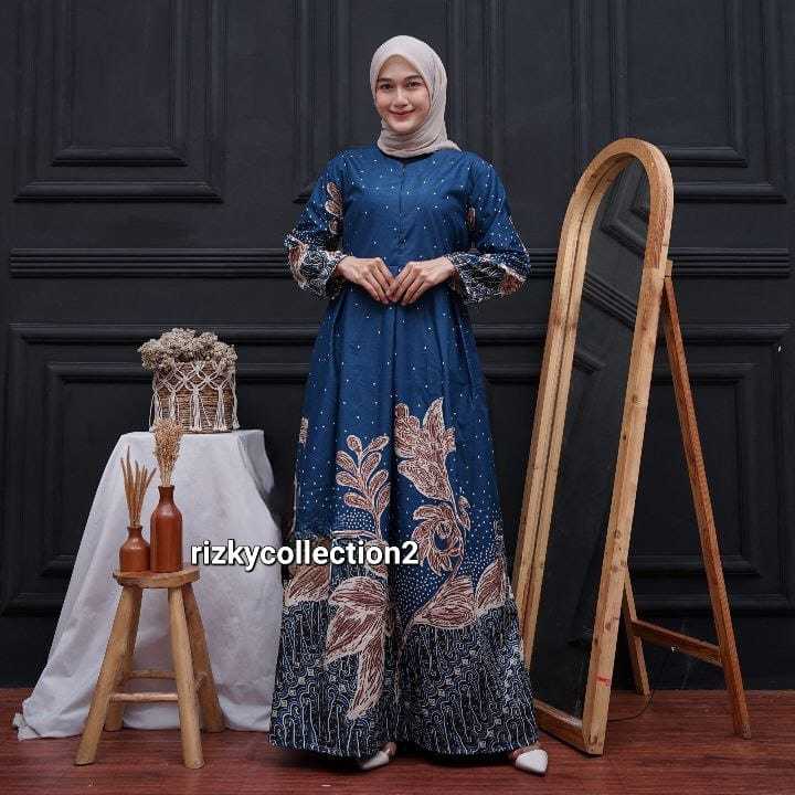 Rizky_collection2 - MS GAMIS BATIK SRIWEDARI MAXI BUMIL/BUSUI KATUN SOGAN ALLSIZE & JUMBO
