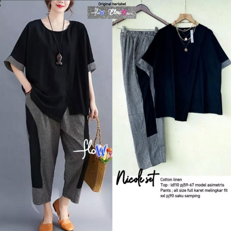 Nicole Setelan Blouse & Celana - ELMIRA