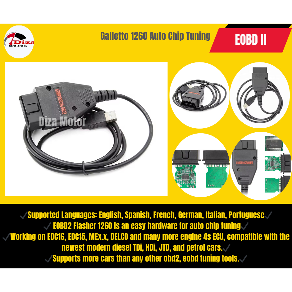 TERMURAH Galletto 1260 ECU Remap Flaser tunning for Auto Chip Tuning Galletto 1260 OBD ECU Flash Too
