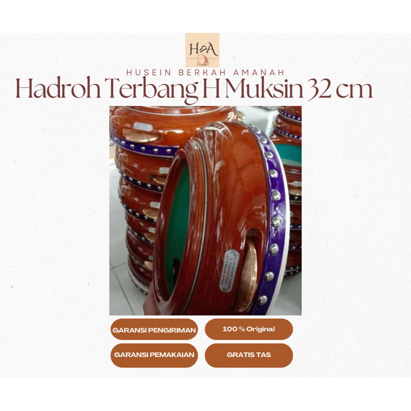 Hadroh Terbang H Muksin 32 cm Jepara 100% Asli