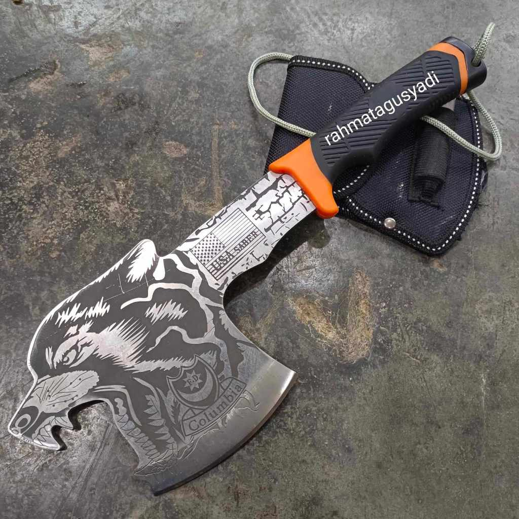 Pisau daging survival super tajam original stainless steel