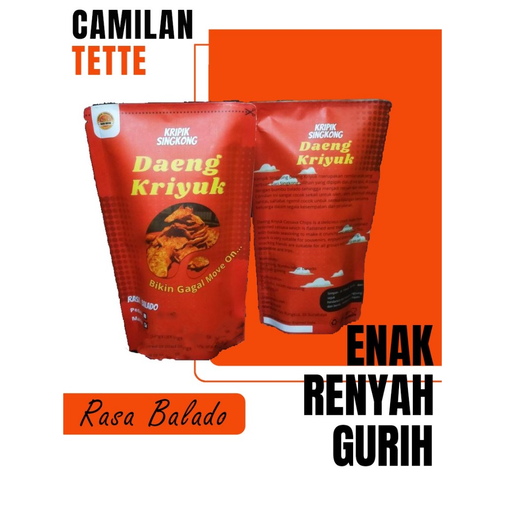 

Keripik Tette Daeng Kriyuk Balado"100g