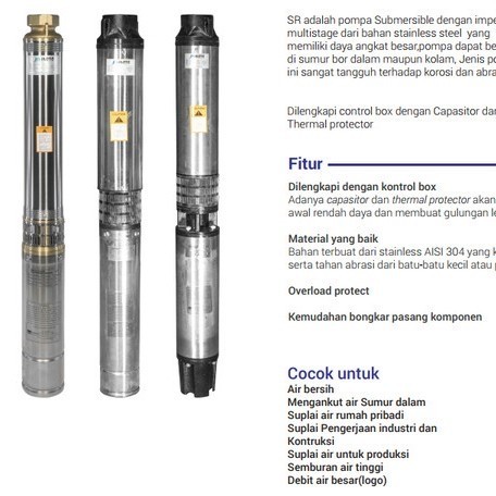 INOTO 4SRM 2006 2hp pompa air submersible 2hp 220v