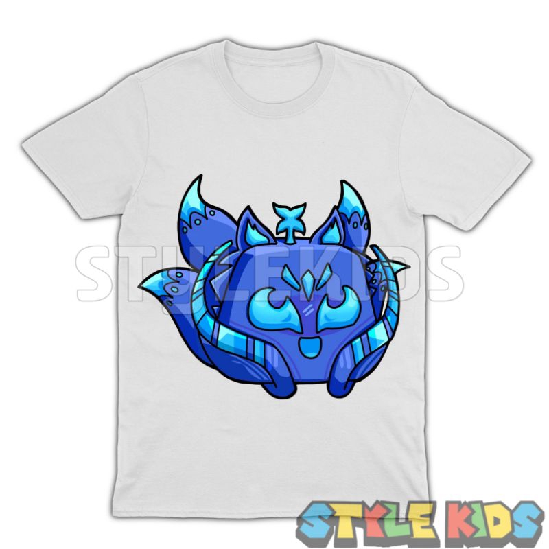 (BISA COD) FREE NAMA Kaos Anak Laki laki Perempuan Logo Roblox Fruits Kitsune T-shirt Anak Laki laki