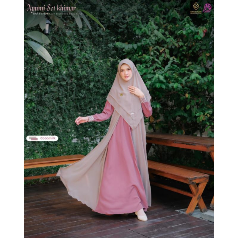 Readystok Ayumi Fauziah Dress by Emkahijab Gamis Murah Cantik Kekinian