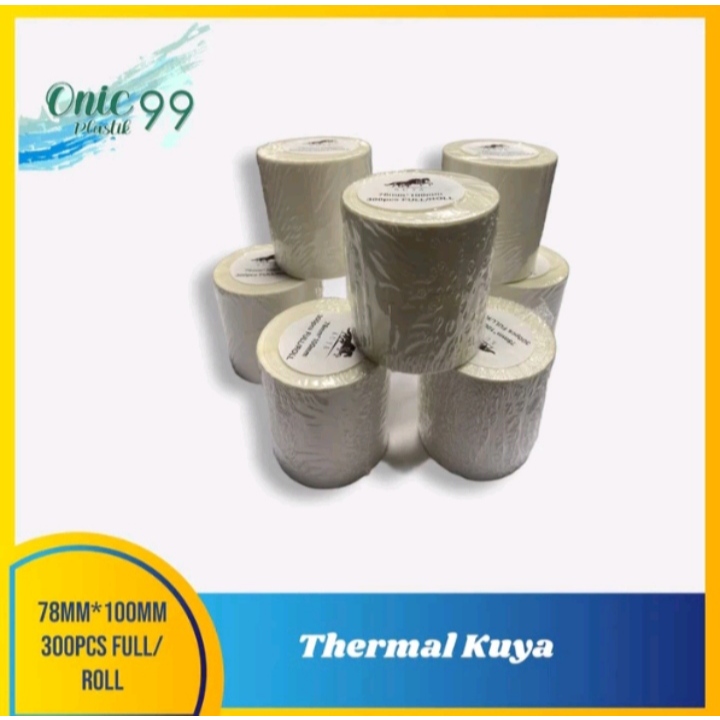 

label barcode 78x100 / label sticker termal 300 pcs per rol