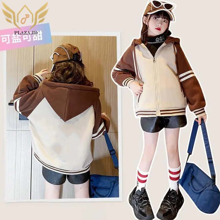 Jaket Varsity Jaket Baseball Cewek Cowok Jaket Berkancing PUTIH COKLAT TUA  Hoodie Korean Style Baha