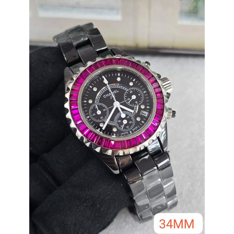 JAM WANITA KERAMIK SANEL J12 CERAMIC SIZE 34MM PREMIUM