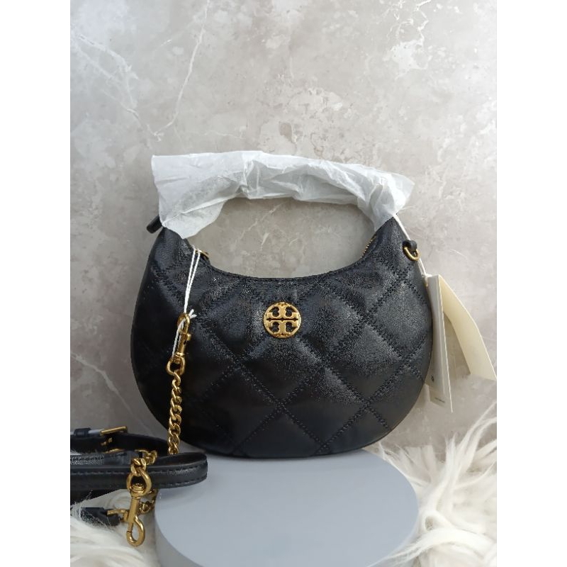 TB WILLA MINI CRESCENT BAG BLACK