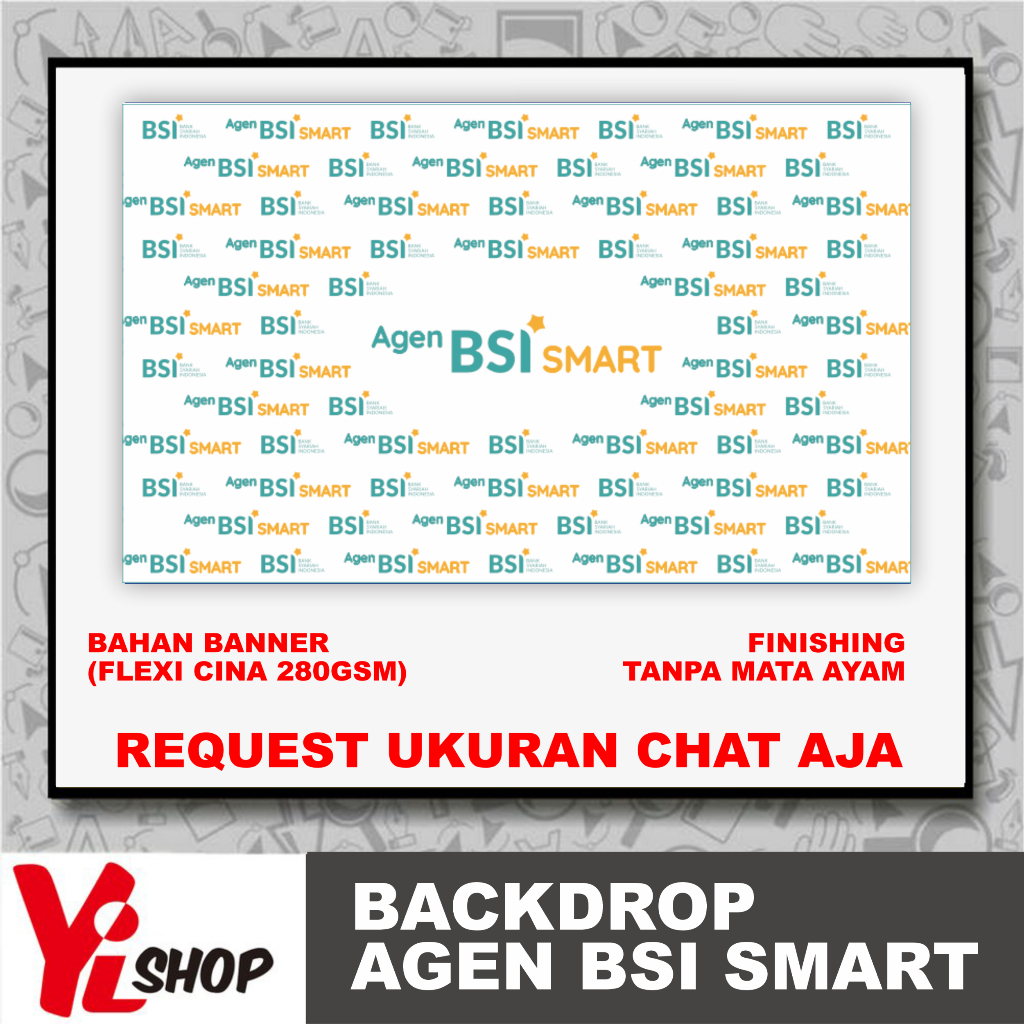 BACKDROP WALL AGEN BSI SMART BAHAN BANNER BUKAN STIKER
