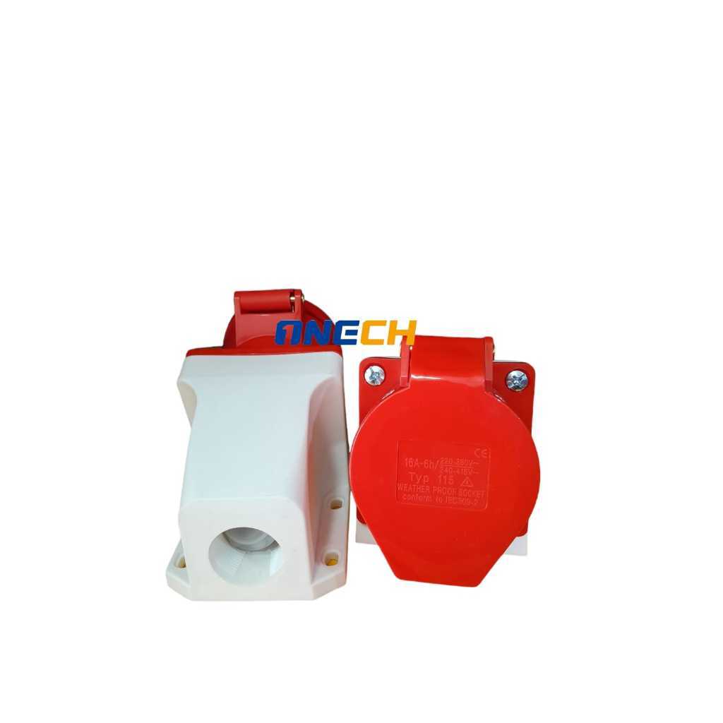 Soket Plug Mounting 16A-32A 4Pin/ Industrial Plug / Surface Mounting Wall Soket/ Stop Kontak Panel