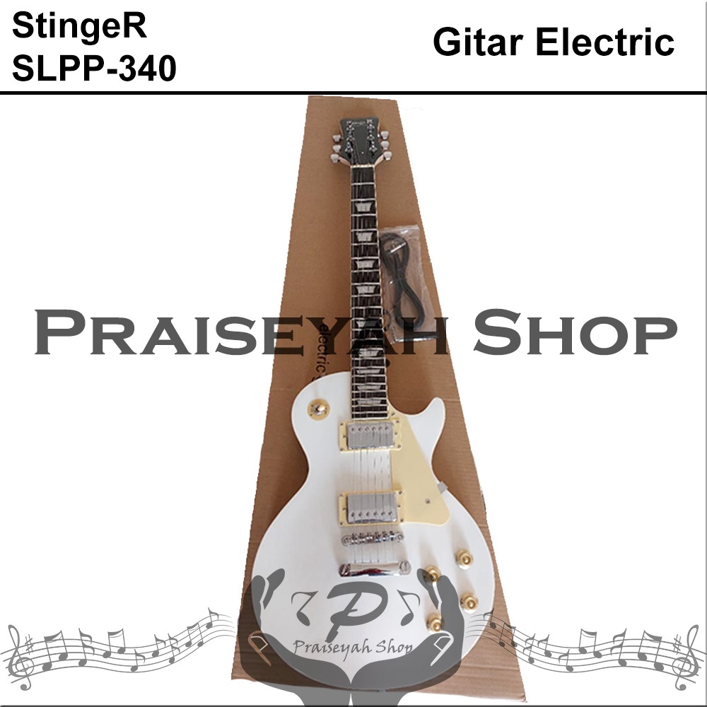 Stinger Gitar Listrik SLPP-340 White Guitar Electric