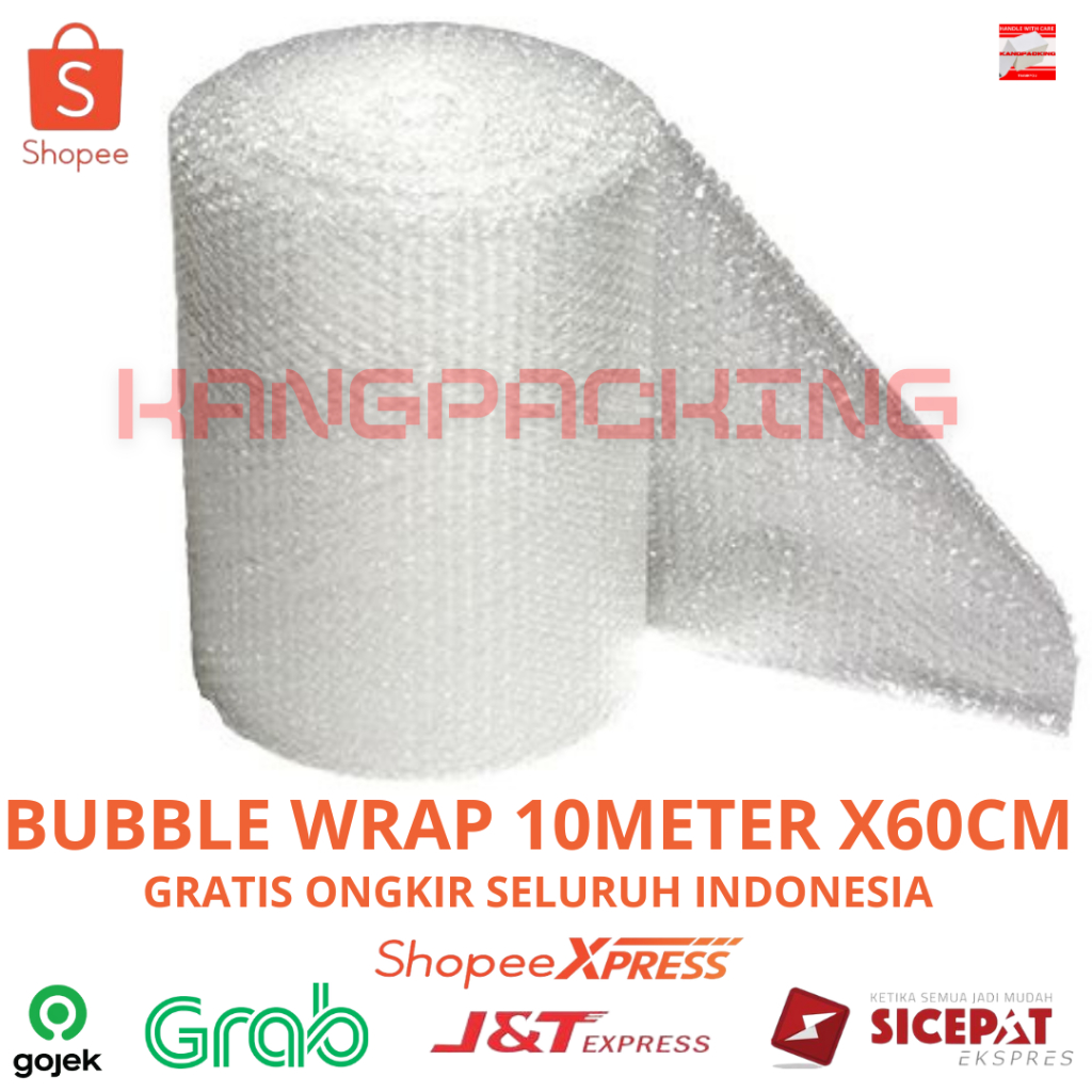 

Bubble Wrap roll 10M X 60 CM Hitam & Bening (Kuat Tebal Termurah ) bening plastik bubble wrap