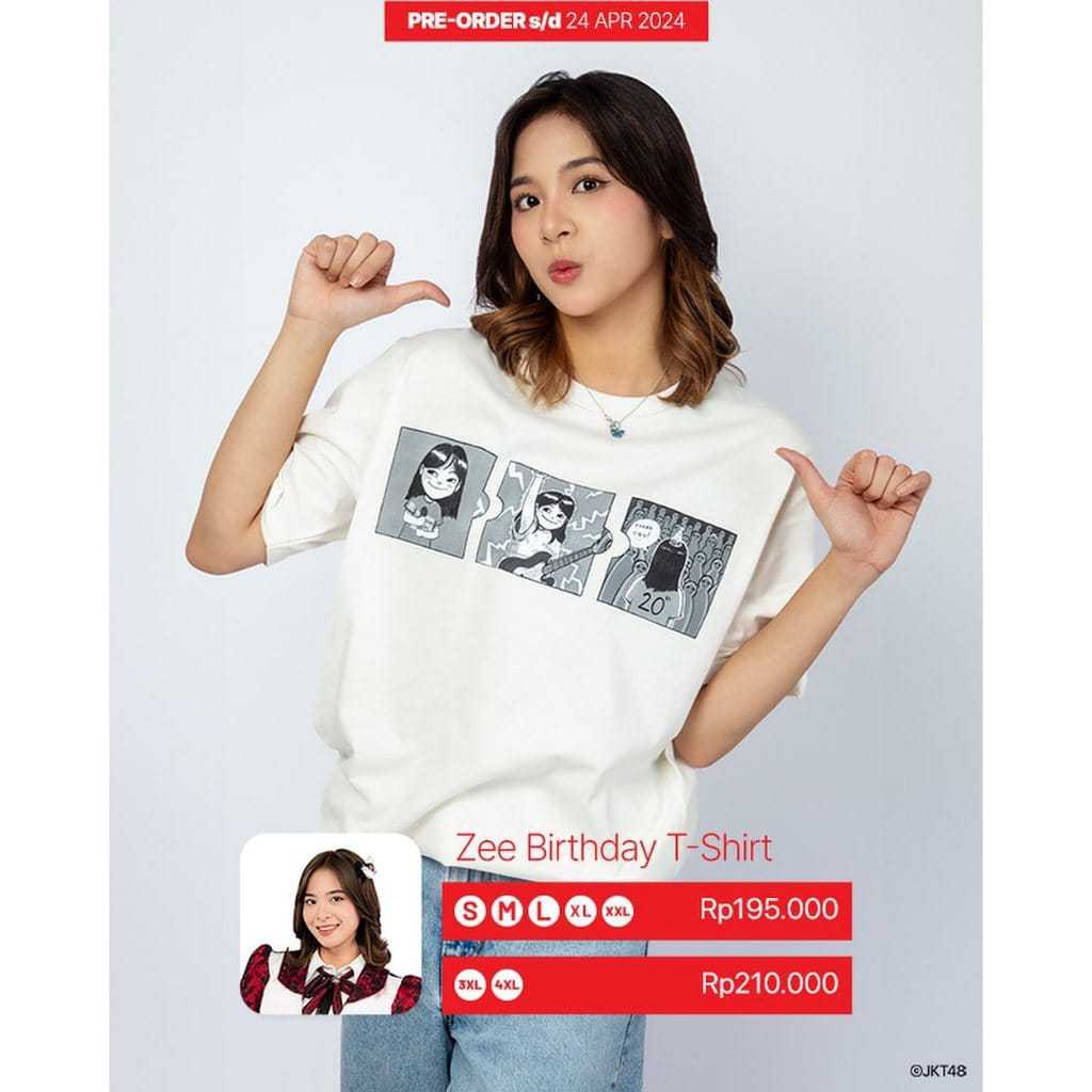 Kaos Oversize JKT48 Azizi Zee Birthday Kaos Distro Premium Unisex