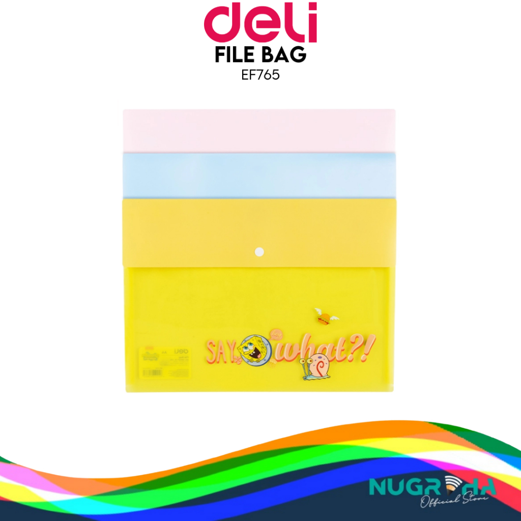 

Deli Spongebob Map Kancing File Bag Map Plastik A4 EF765