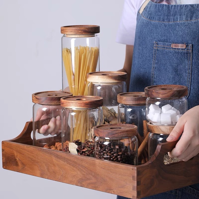 Toples Kaca Food Grade Yang Disegel, Toples Teh, Toples Penyimpanan Biji Kopi, Toples Penyimpanan Bu