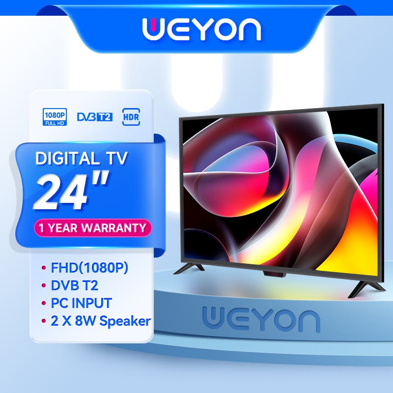 Weyon 24 Inch Digital TV LED FHD Garansi Analog/Digital DVB-T2-AV
