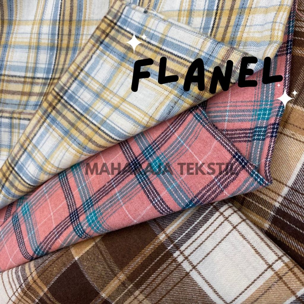 Kain Flanel Kotak / Katun Flanel / Flanel Kemeja Kotak / Flanel Motif Kotak Premium