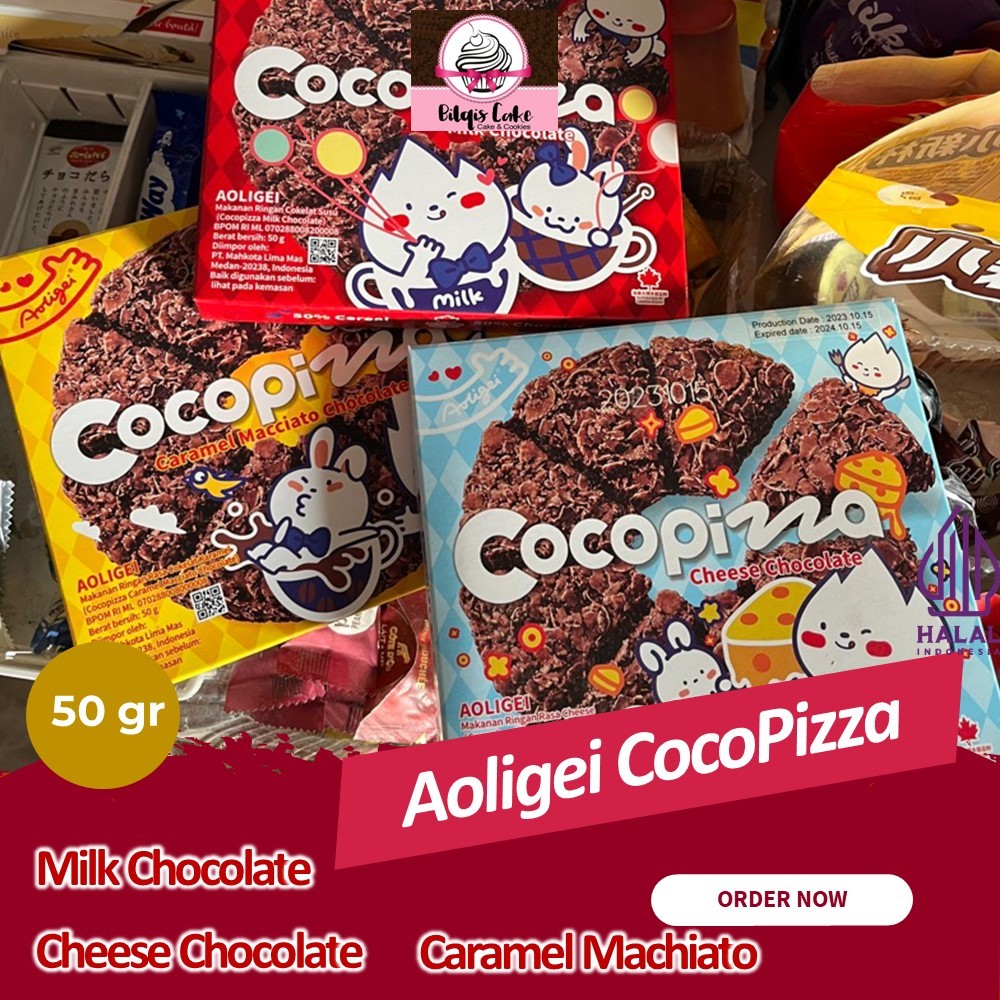 

Aoligei CocoPizza Caramel Macchiato Cheese Milk Chocolate 50 Gram