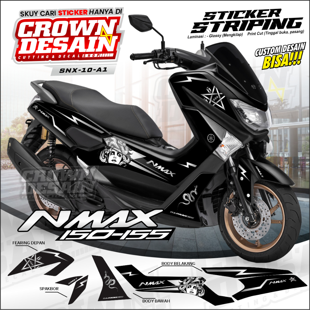STRIPING NMAX OLD 155 - STIKER MOTOR NMAX OLD 150 - STICKER VARIASI NMAX 150 MOTIF MEDUSA