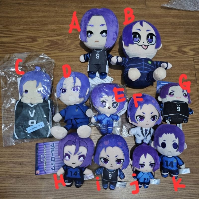 nuigurumi plush blue lock reo mikage ballchain tomonui punitop mameito