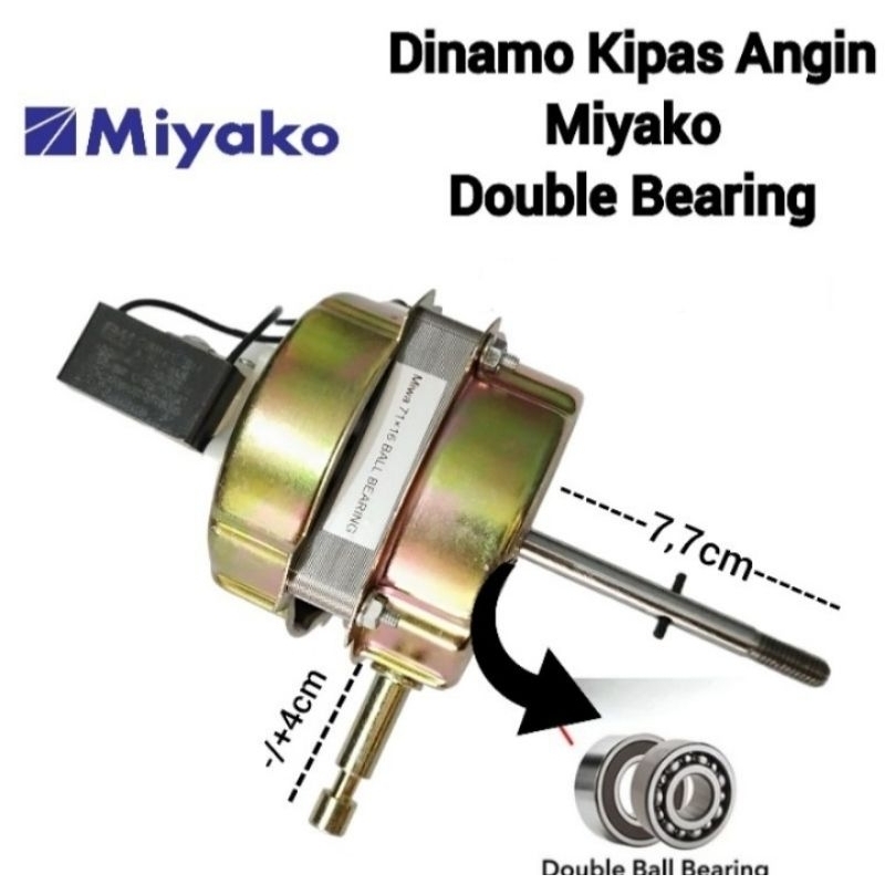 dinamo kipas miyako 12-16 inch, universal, stanfan, deskfan double bearing