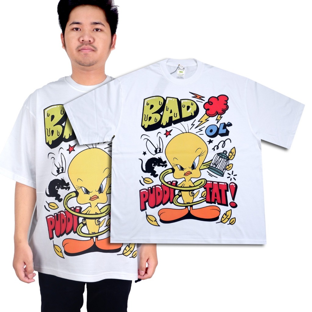 Tshirt Tweety Kaos Cartoon Film Movie Vintage Bootleg Oversize