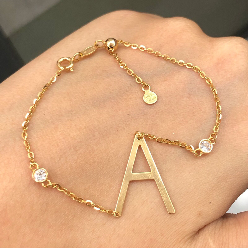 AL8- GELANG SERUT HURUF A 1.8GR KADAR 375 PANJANG 15-19CM CAREN DELANO UBS