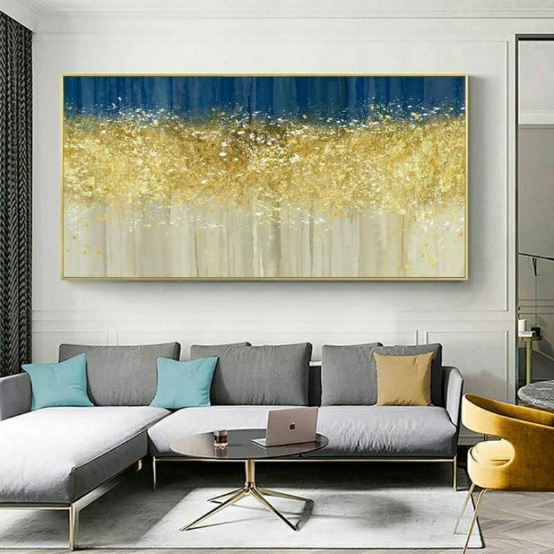 Lukisan dinding abstrak. lukisan dinding gold. lukisan dinding mewah. hiasan dinding gold