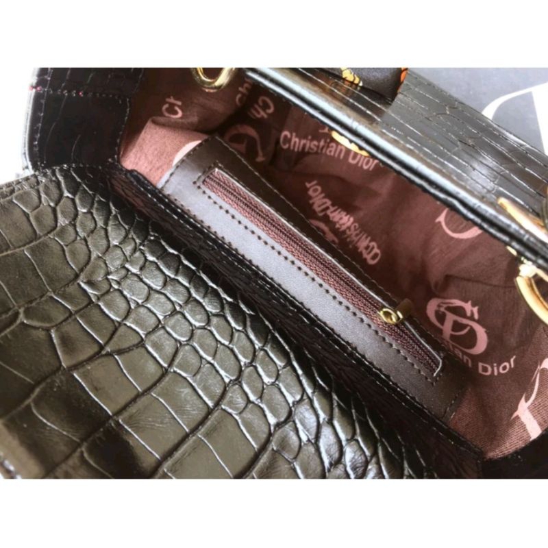 tas dior hitam croco import 18cm