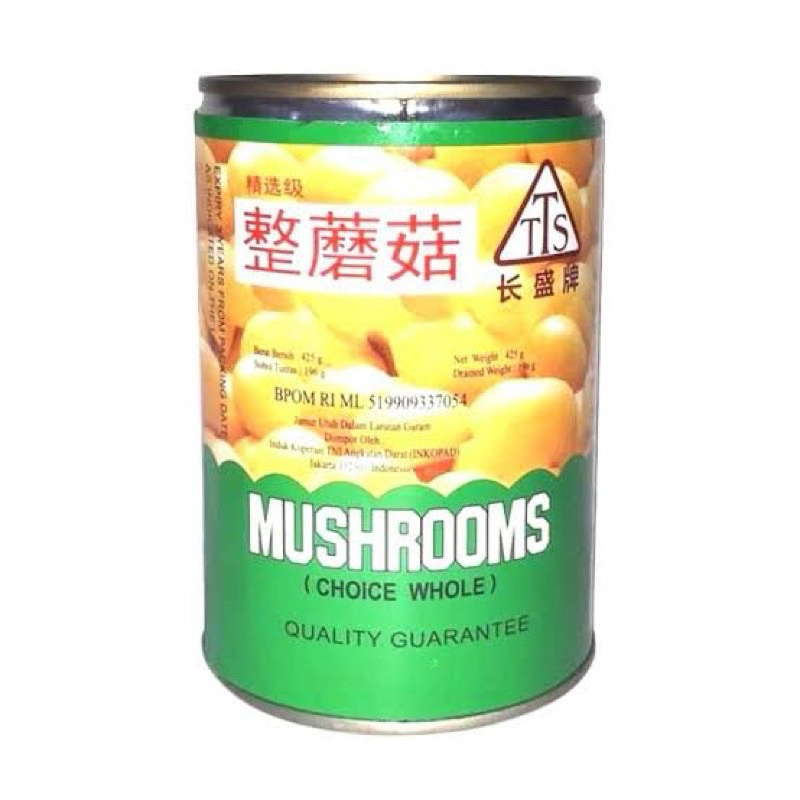 

Tts whole mushroom 425gram per kaleng