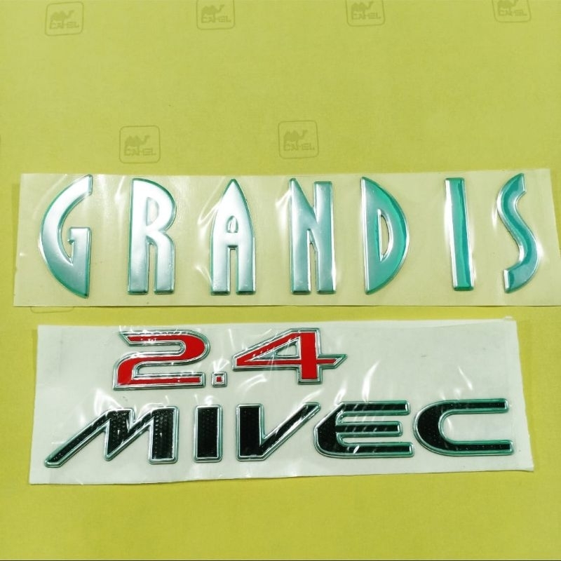 Emblem logo mitsubishi grandis 2.4mivec mivec ukuran original bagasi