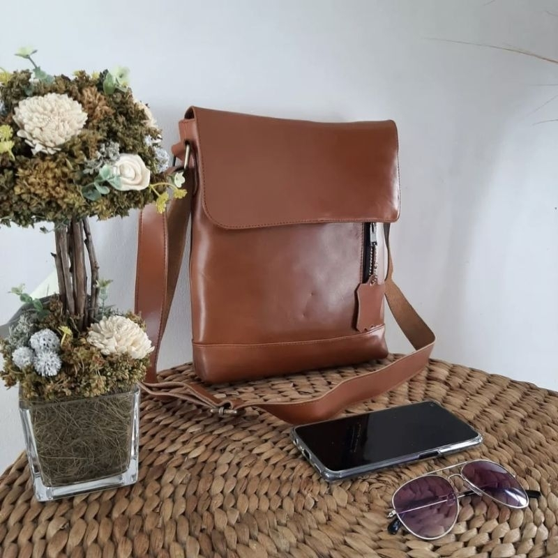 Tas Selempang Pria/Tas Kulit Pria Asli Garut Premium