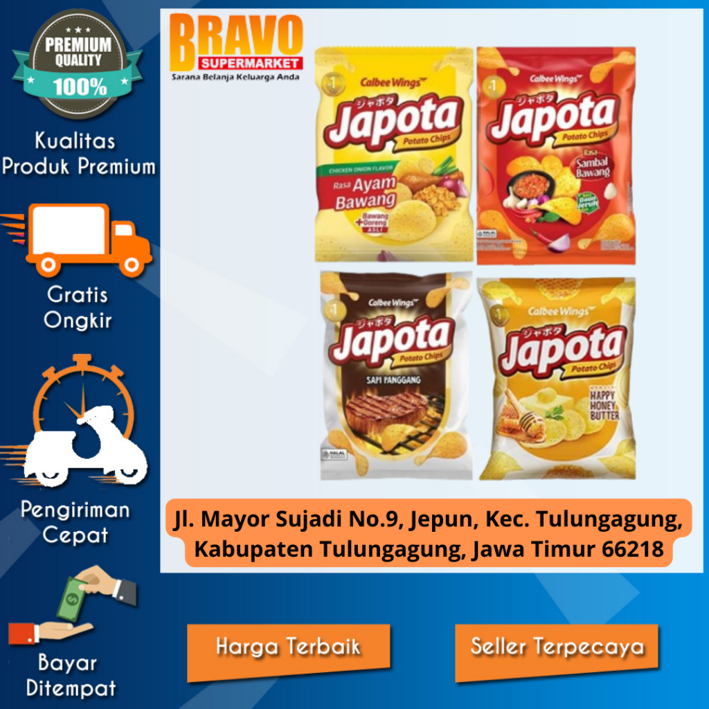 

Bravo Supermarket Tulungagung-Japota Potato Chips Keripik Kentang 68 gram