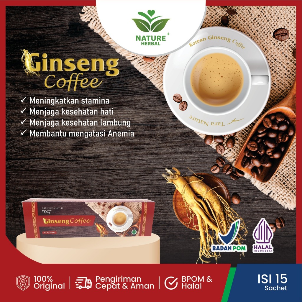 

Nature Herbal Korean Ginseng Coffee KOPI GINSENG ASLI Kopi Stamina