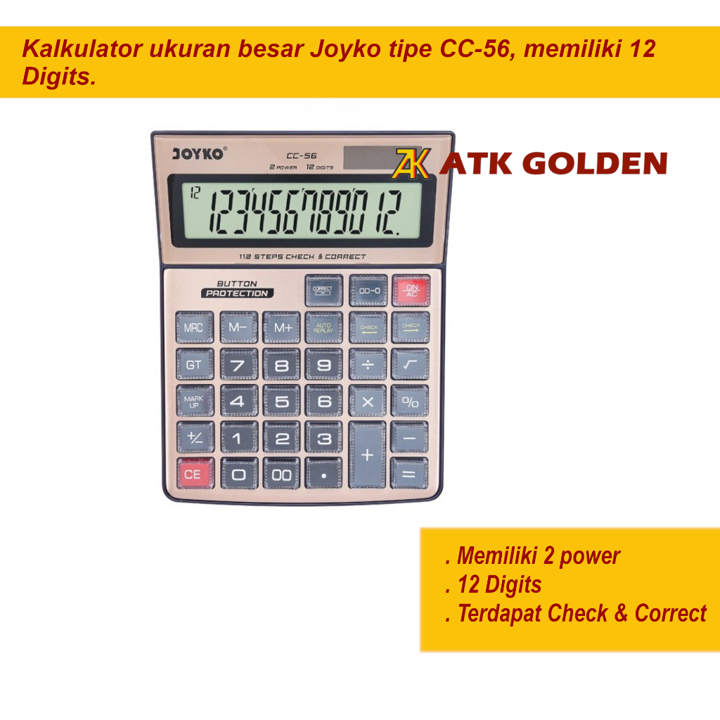 

Kalkulator Ukuran Besar Joyko CC-56