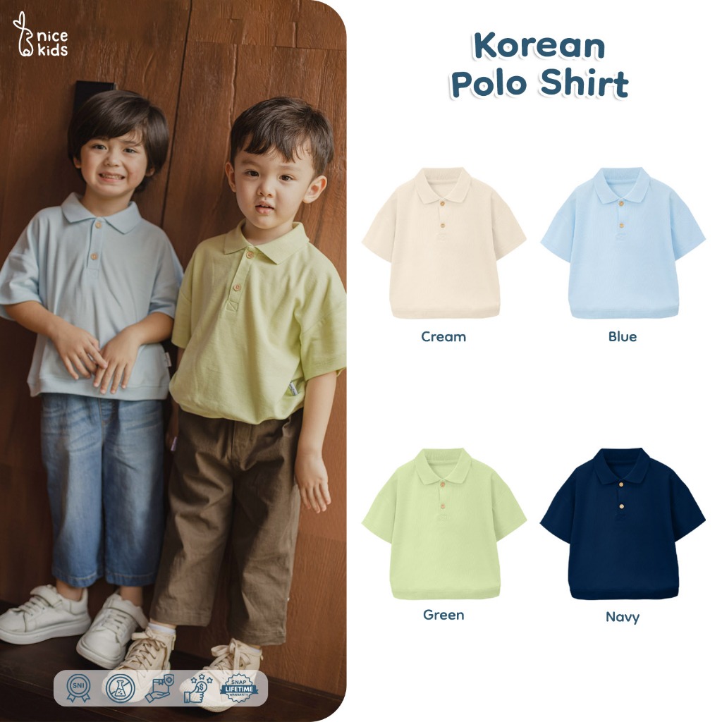 [REJECT SALE] Korean Polo Shirt Kaos Berkerah Atasan Anak Laki-Laki