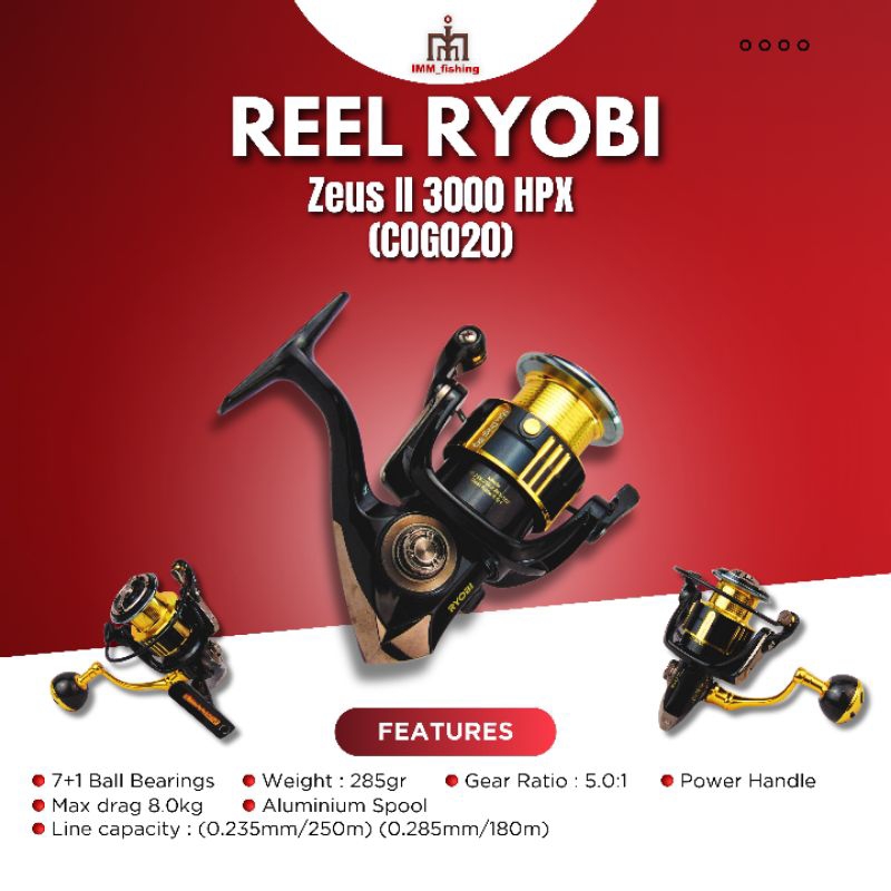REEL RYOBI ZEUS | Alat Gulungan Pancing | Fishing Rod