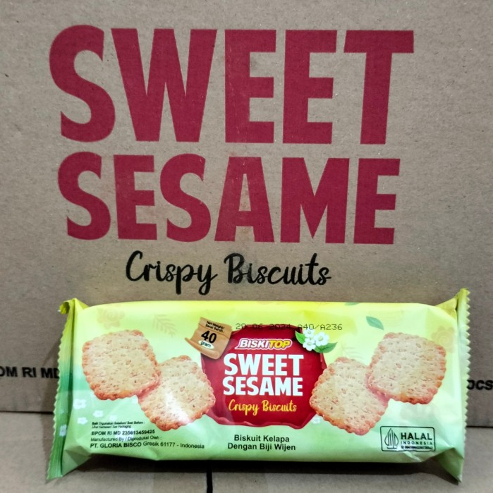 

Biskitop Sweet Sesame crispy 40 gr biskuit wijen manis gurih