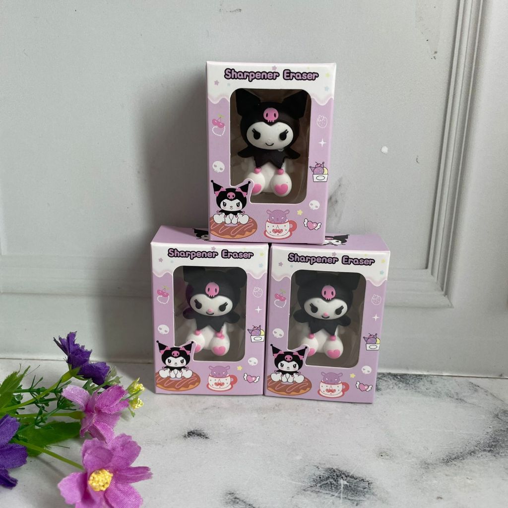 

Penghapus Serutan 2IN1 ER-1222 SANRIO Kuromi 1 Box Mewah Rautan Sanrio Box Mewah Alat Tulis Sekolah Anak Kekinian Stationary Fancy Bisa COD