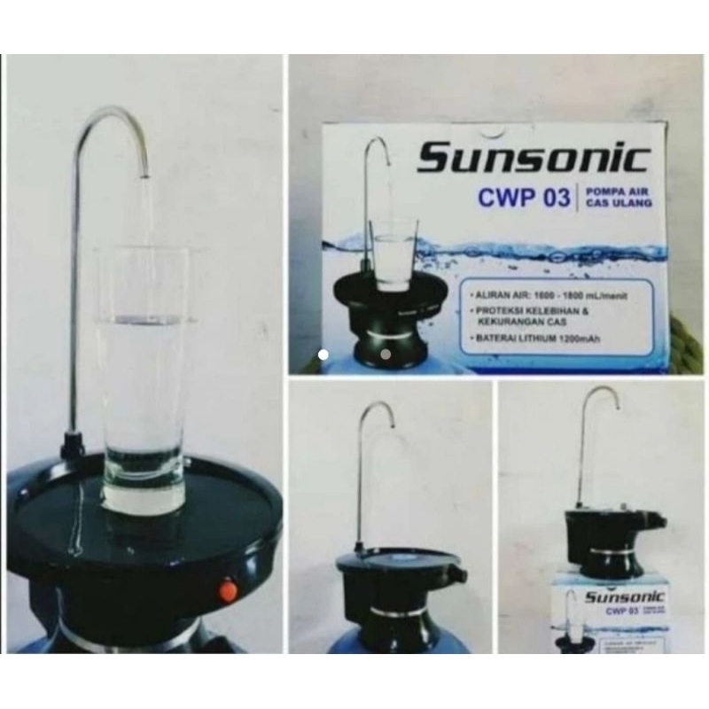 SUNSONIC POMPA AIR GALON ELEKTRIC CWP3 RECHARGEABLE WATER PUMP