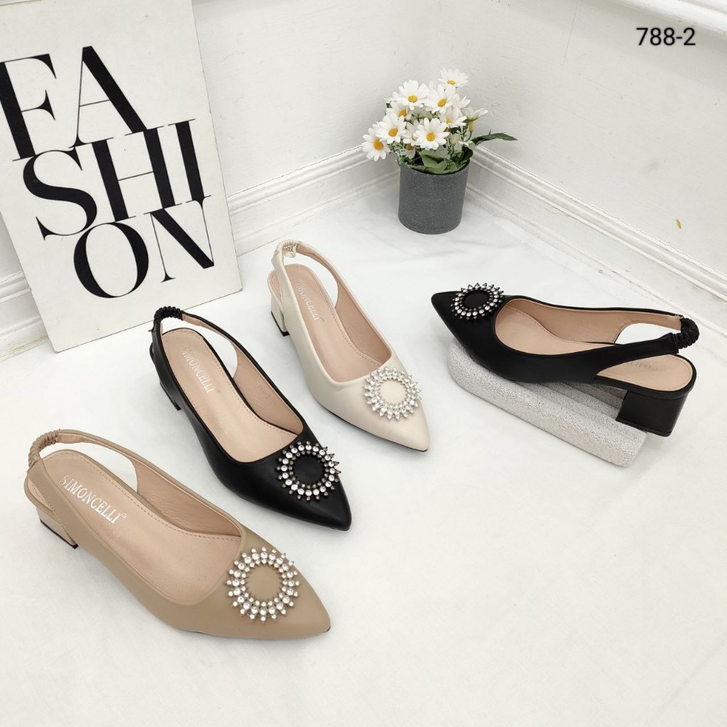 Simoncelli Sepatu Wanita Hak Tahu 3 Cm | Heels Wisuda | Sepatu Kerja Kondangan | Sepatu Tali 788-2