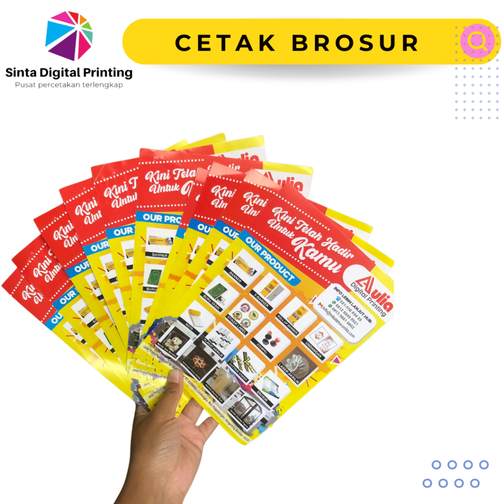 Cetak Brosur Flyer Murah Promosi Bisnis Usaha Sekolah Custom Desain Ukuran