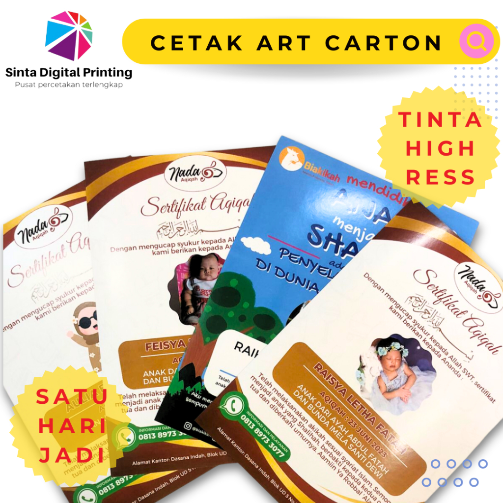 

Cetak Art Carton Poster Custom Desain Murah Ukuran A3 A4 A5 AC260 AC230 AC210
