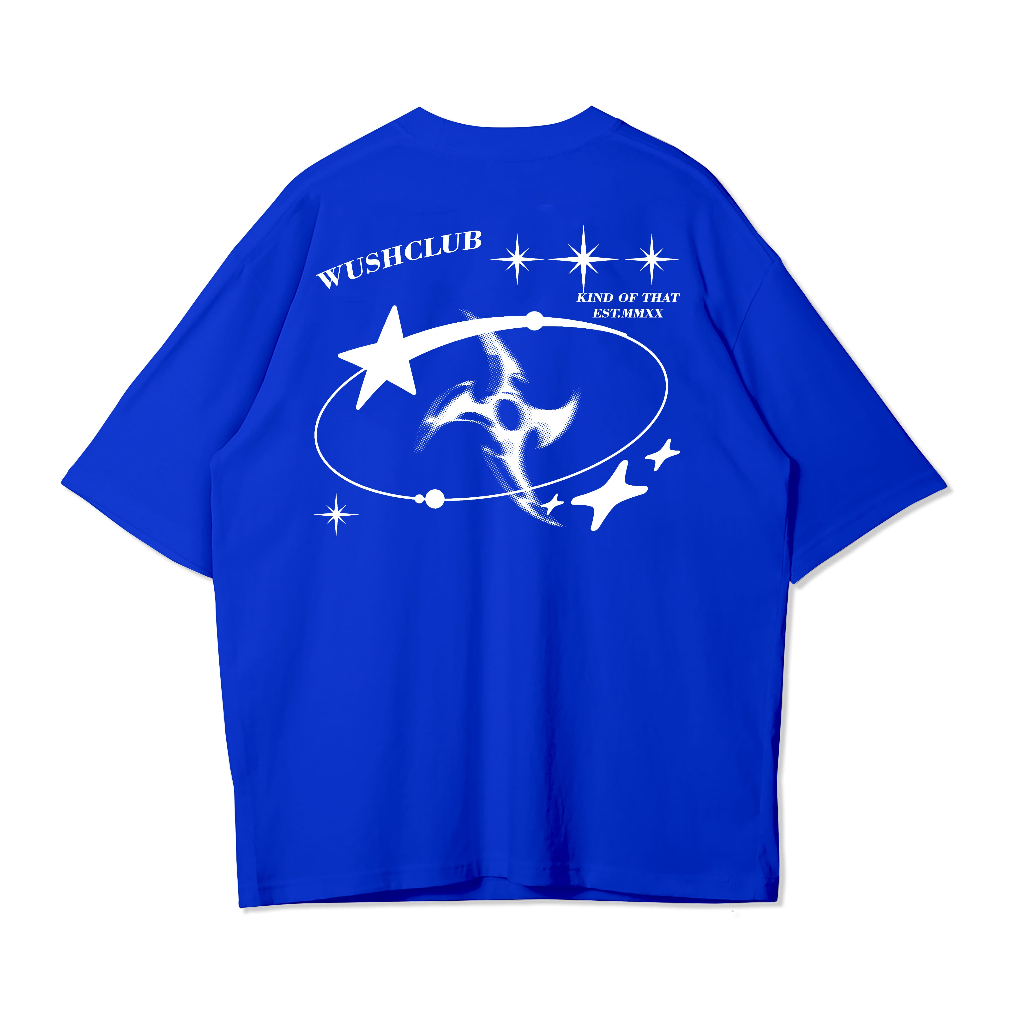 WUSH CLUB 24S OVERSIZED BAJU KAOS DISTRO PRIA WANITA OVERSIZE KIND BENHUR BIRU ELEKTRIK