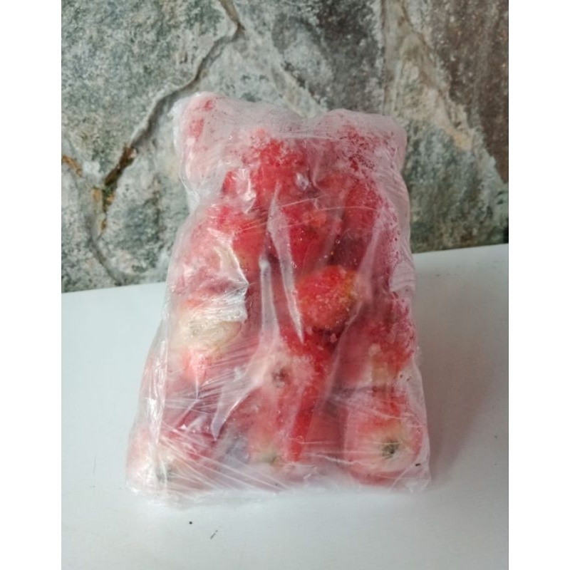 

Strawberry Frozen 250gr/Stroberi/Stawbery beku/Segar Tanpa Daun Bersih