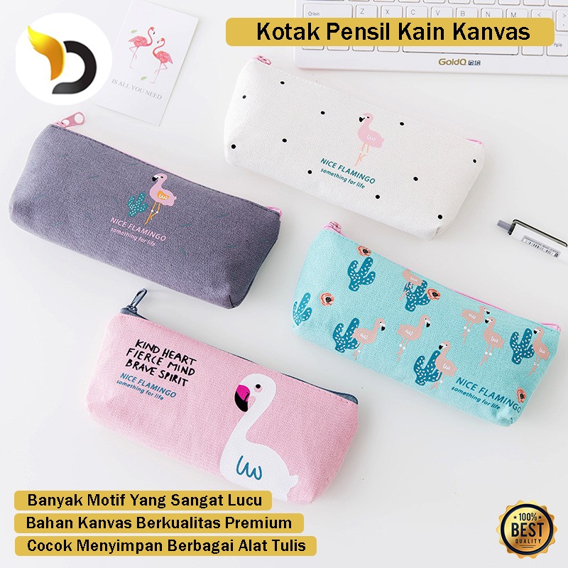 

Tempat Pensil Motif Kain Canvas Lucu Imut Multifungsi Dengan Resleting Murah